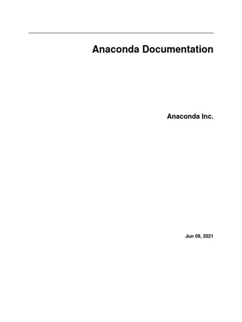 Anaconda Documentation Read The Docs