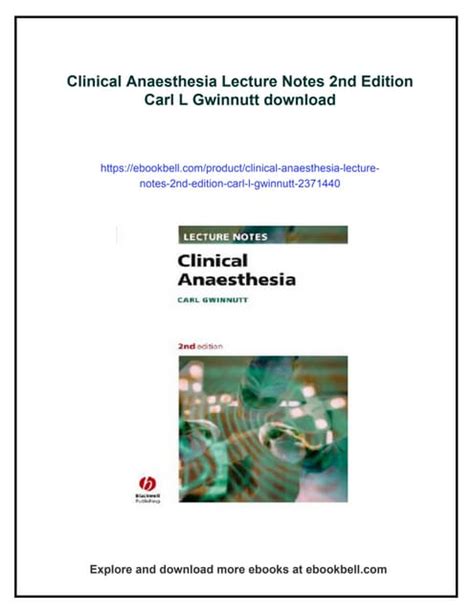 anaesthesia lecture notes gwinnutt