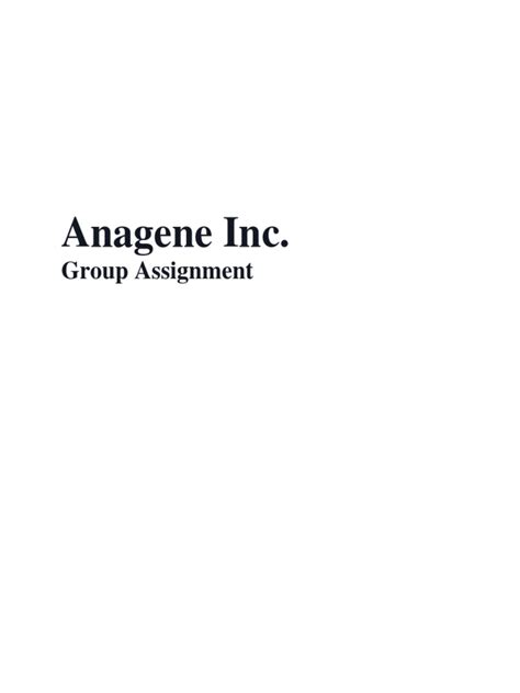 Download Anagene Inc Case Solution 