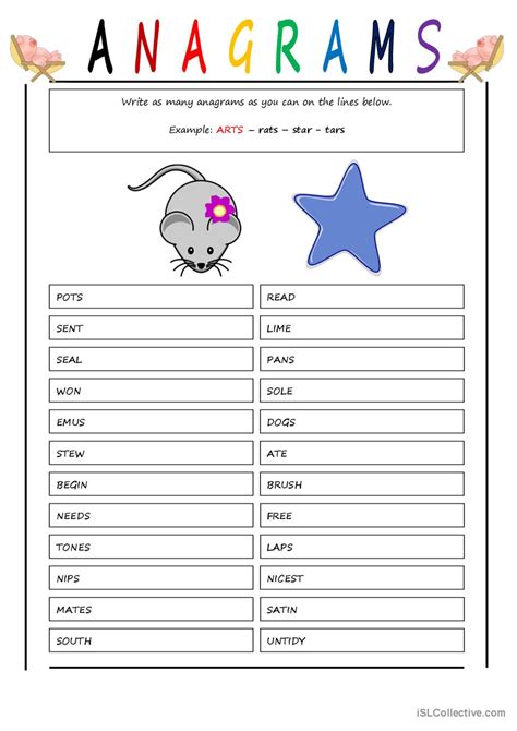 Anagrams Activity Familyeducation Anagram Writing Exercises - Anagram Writing Exercises