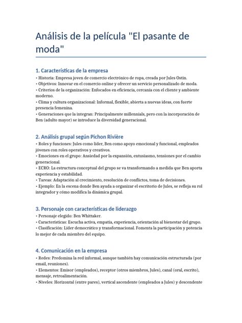 Analisis Pasante De Moda