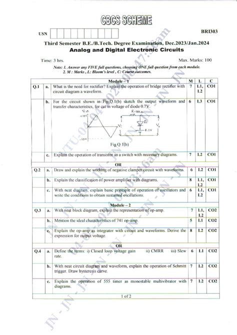 Analog Electronic Circuits Third Sem Engineering Text