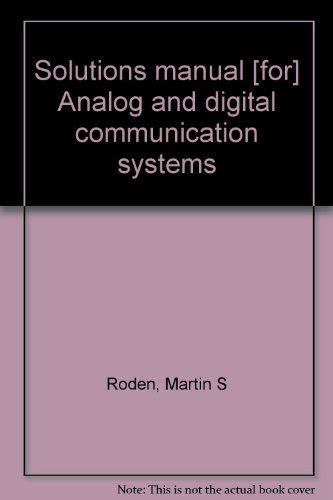 Full Download Analog And Digital Communication Systems Roden Solutions 