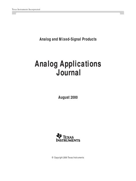 Read Analog Applications Journal Tij 
