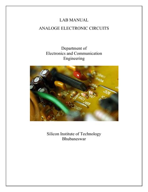 Read Analog Electronics Lab Manual For Engineering 