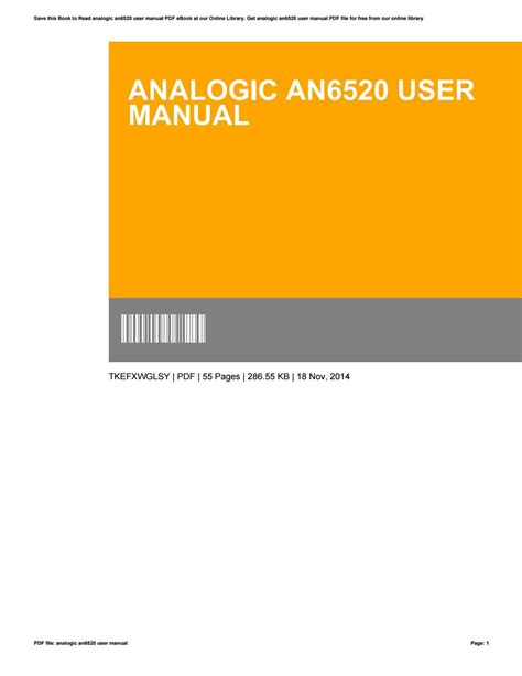 Download Analogic An6520 User Manual 