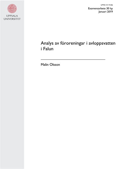 analys av avloppsvatten