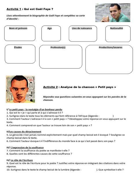 analyse de petit pays pour le bac de francais ana