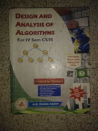 Analysis And Design Algorithm Padma Reddy