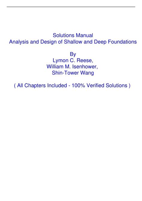 Analysis And Design Of Shallow And Deep Foundations