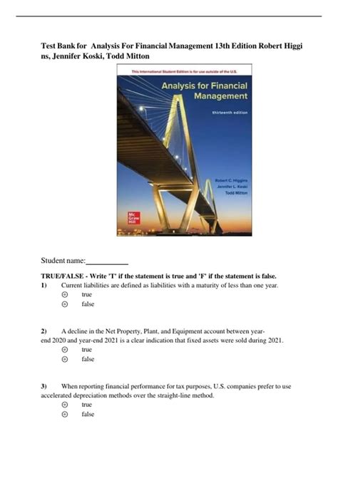 Analysis For Financial Management Robert Higgins 10th Edition Mcgraw Hill Pdf