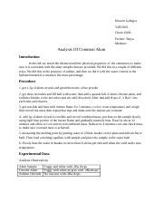 Analysis Of Alum Lab Report Answers