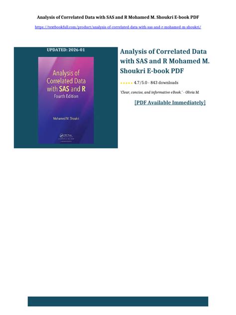 Analysis Of Correlated Data With Sas And R