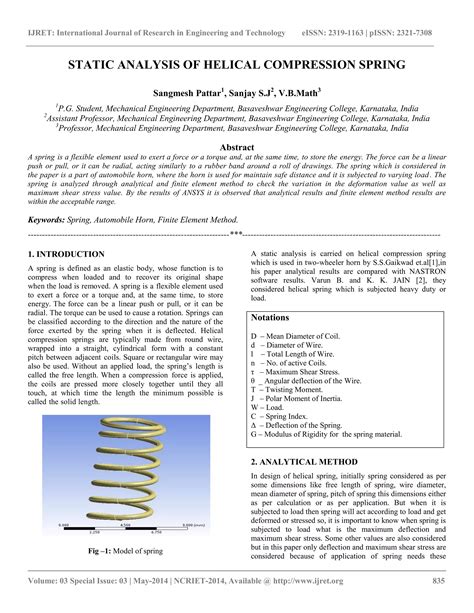 Analysis Of Helical Compression Spring For Two Wheeler