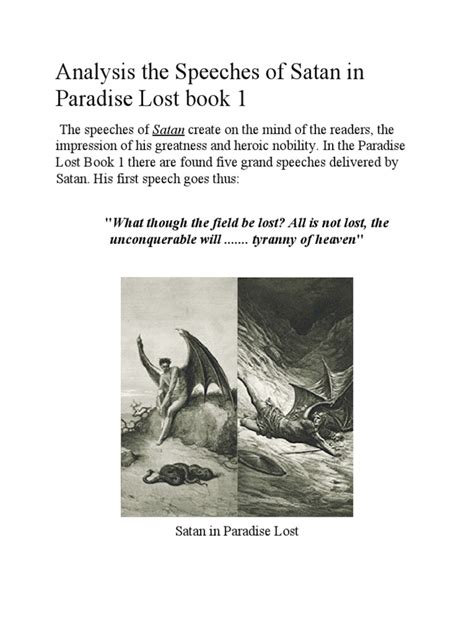 Analysis Of Paradise Lost Book I