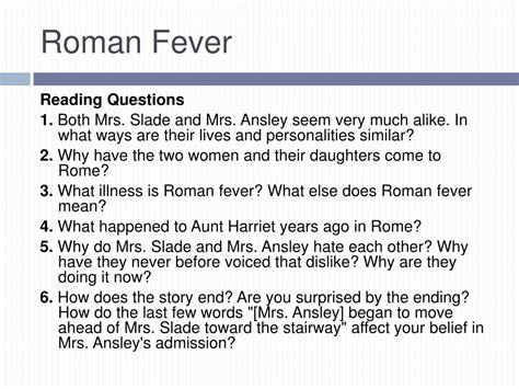 Analysis Of Roman Fever