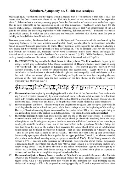 Analysis Of Schubert Symphony No 8 In B Minor