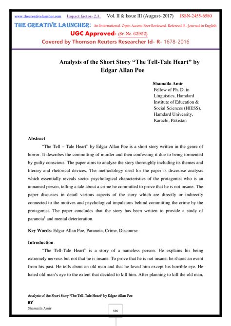 Analysis Of The Tell Tale Heart