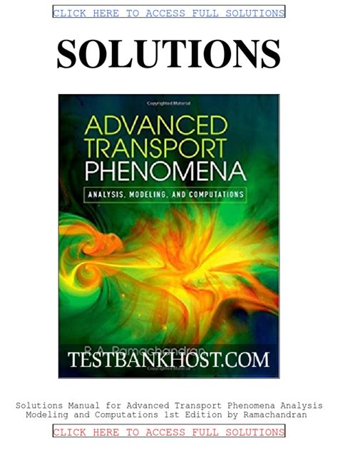 Analysis Of Transport Phenomena Solution Manual Deen