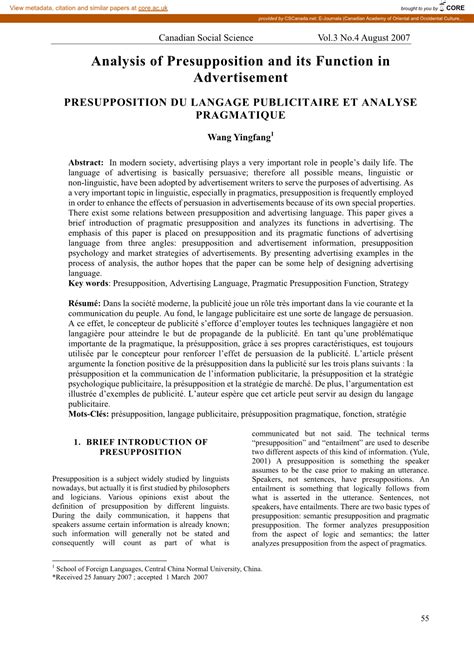 Read Online Analysis Of Presupposition And Its Function In Advertisement 