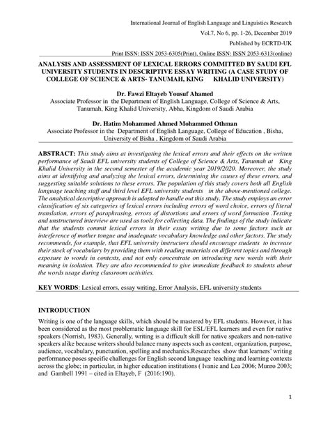 Read Analysis On Lexical Errors In College English Writing 
