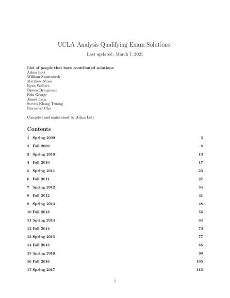 Read Analysis Qualifying Exam Solutions 