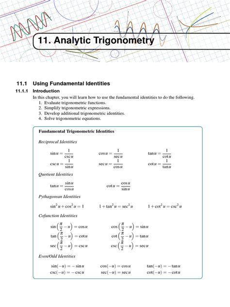 analytic trigonometry and trigonometric applications unit 4