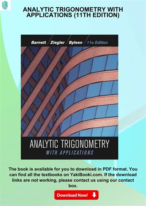 Analytic Trigonometry With Applications 11th Edition By Barnett Ziegler Amp Byleen