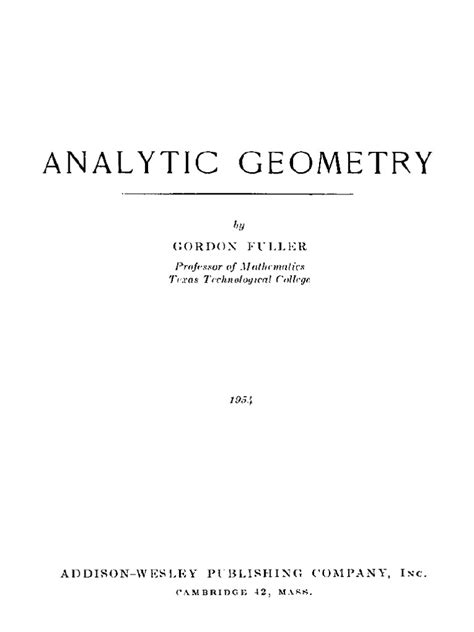 Download Analytic Geometry Gordon Fuller Pdf 