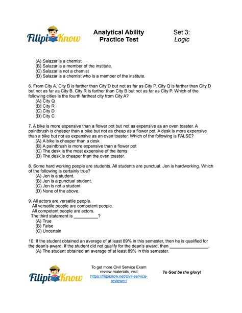 Analytical Ability Test Papers