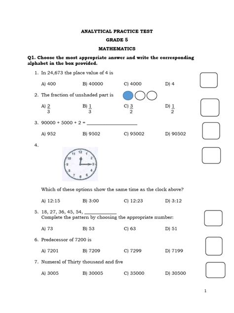 analytical math test questions answers
