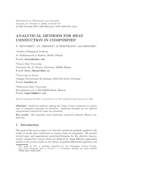 Analytical Methods In Conduction Heat Transfer Free Ebooks About Analytical Methods In Conduction Heat Transfer Or