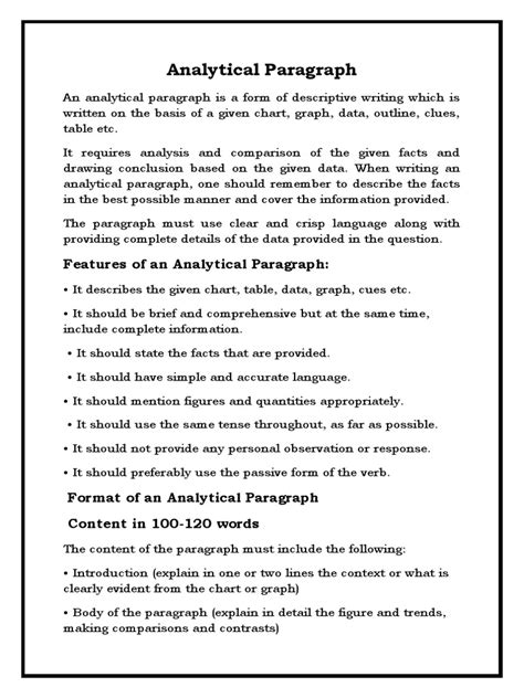 Analytical Paragraph Class 10 Solved Examples Pdf
