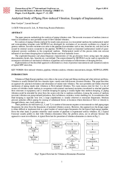 Analytical Study Of Piping Flow Induced Vibration Cvs Spb