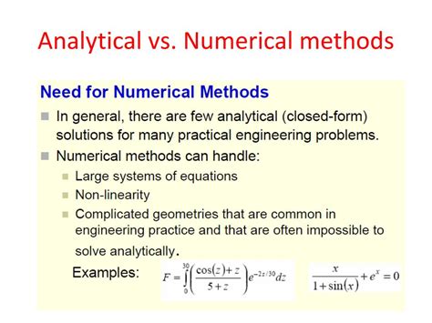 Analytical Vs Numerical Methods