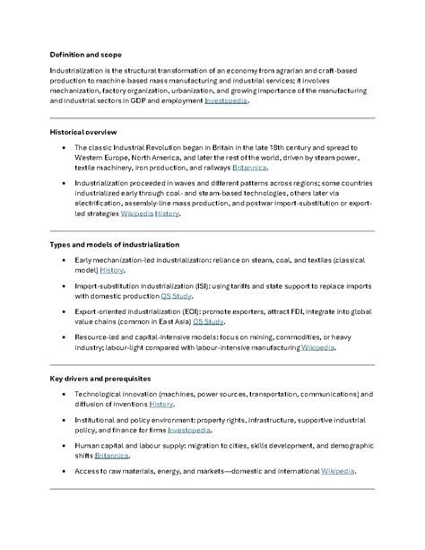 Analyzing Key Concepts Industrialization
