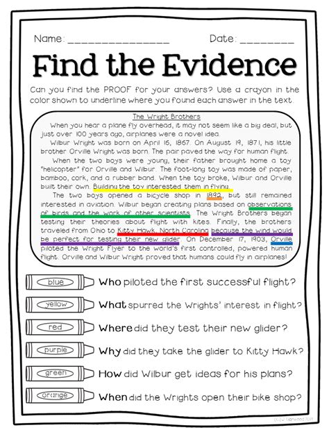 Analyzing Key Details From Text Worksheets Key Details Worksheet - Key Details Worksheet