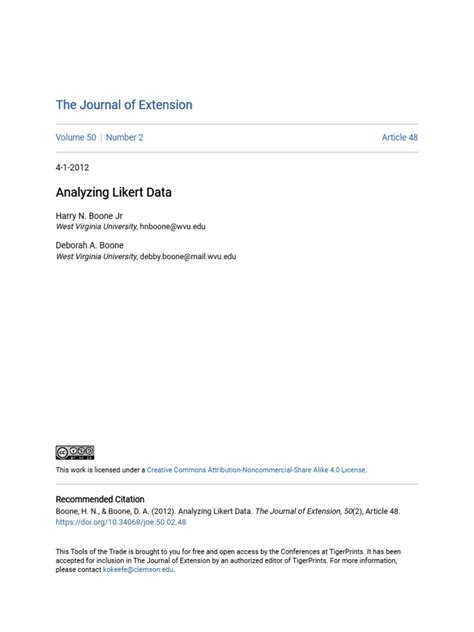 Analyzing Likert Data The Journal Of Extension Joe