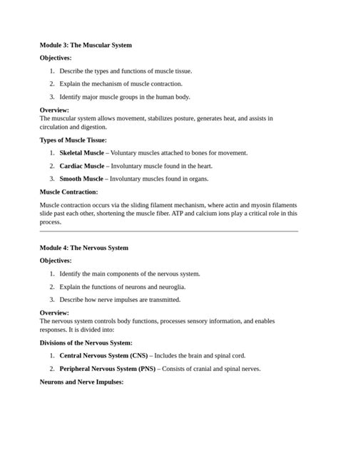 anatomy and physiology module 3 answers