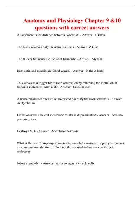 Anatomy Physiology Chapter 9 Test Answers Emclo