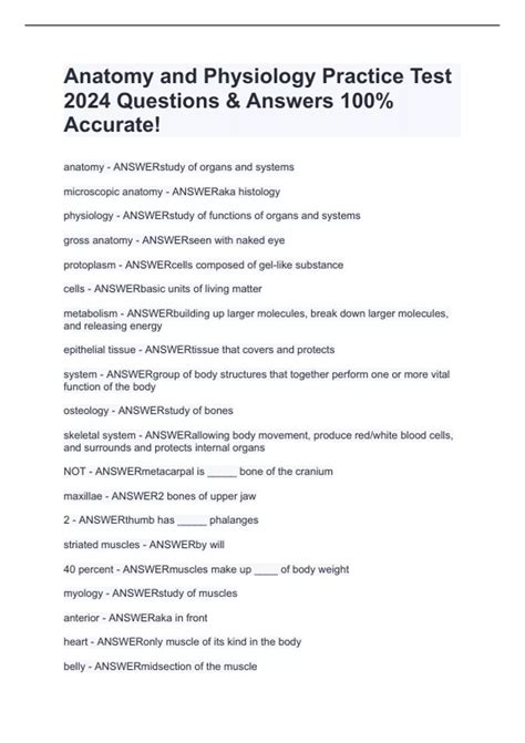 Anatomy Test Questions