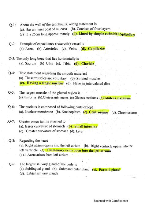 Full Download Anatomy Multiple Choice Questions Answers 