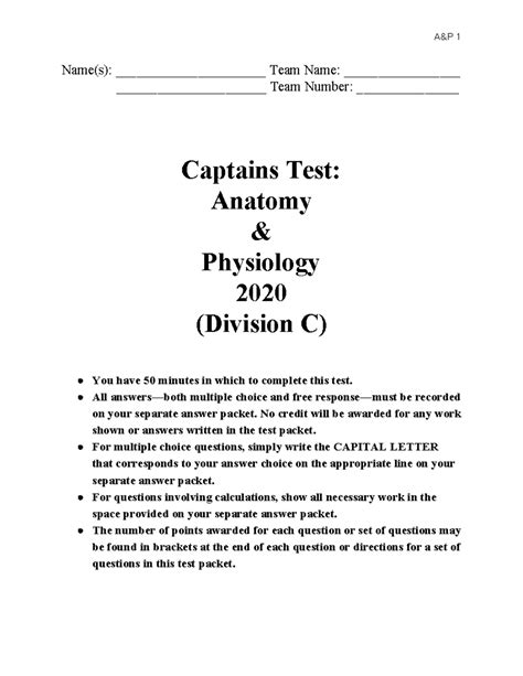 Read Online Anatomy Physiology B C Science Olympiad 