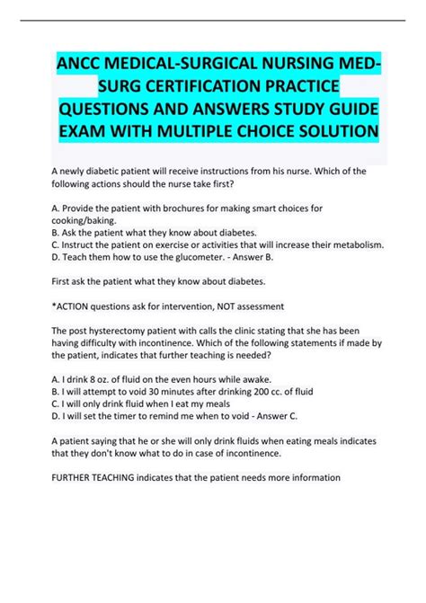 Ancc Med Surg Certification Study Guide