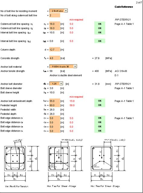 Anchor Bolt Design Spreadsheet