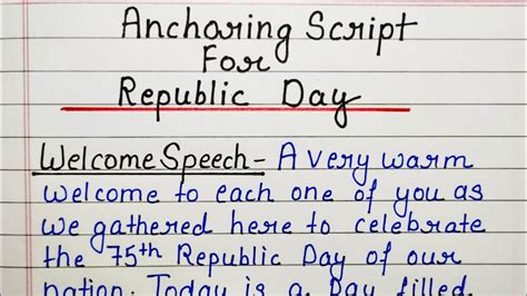 Anchoring Script For Welcome Speech