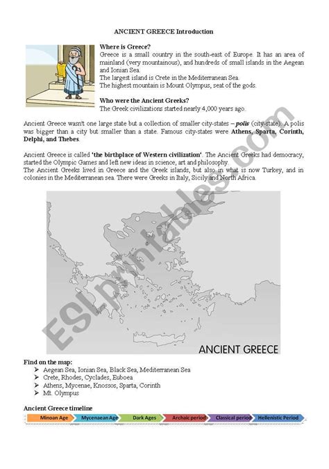 Ancient Greece Introduction Esl Worksheet By Mirka Trippe Greece Geography Worksheet - Greece Geography Worksheet