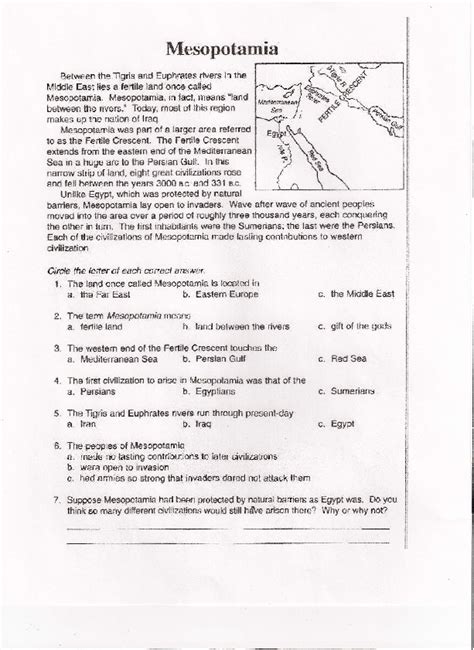 Ancient Mesopotamia Worksheets For Kids 5th Grade Resource Ancient Mesopotamia Worksheet Answers - Ancient Mesopotamia Worksheet Answers