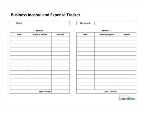 and Expense Tracking Worksheet in 2022 Business worksheet