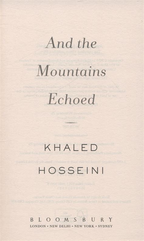 And The Mountains Echoed Study Guide